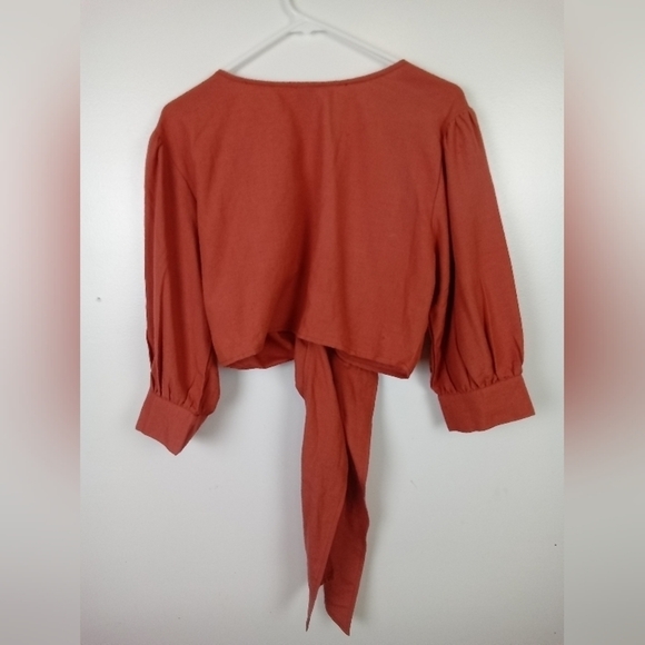 Helen Owen Rust Linen Blend Cropped Top | XS - Picture 7 of 7